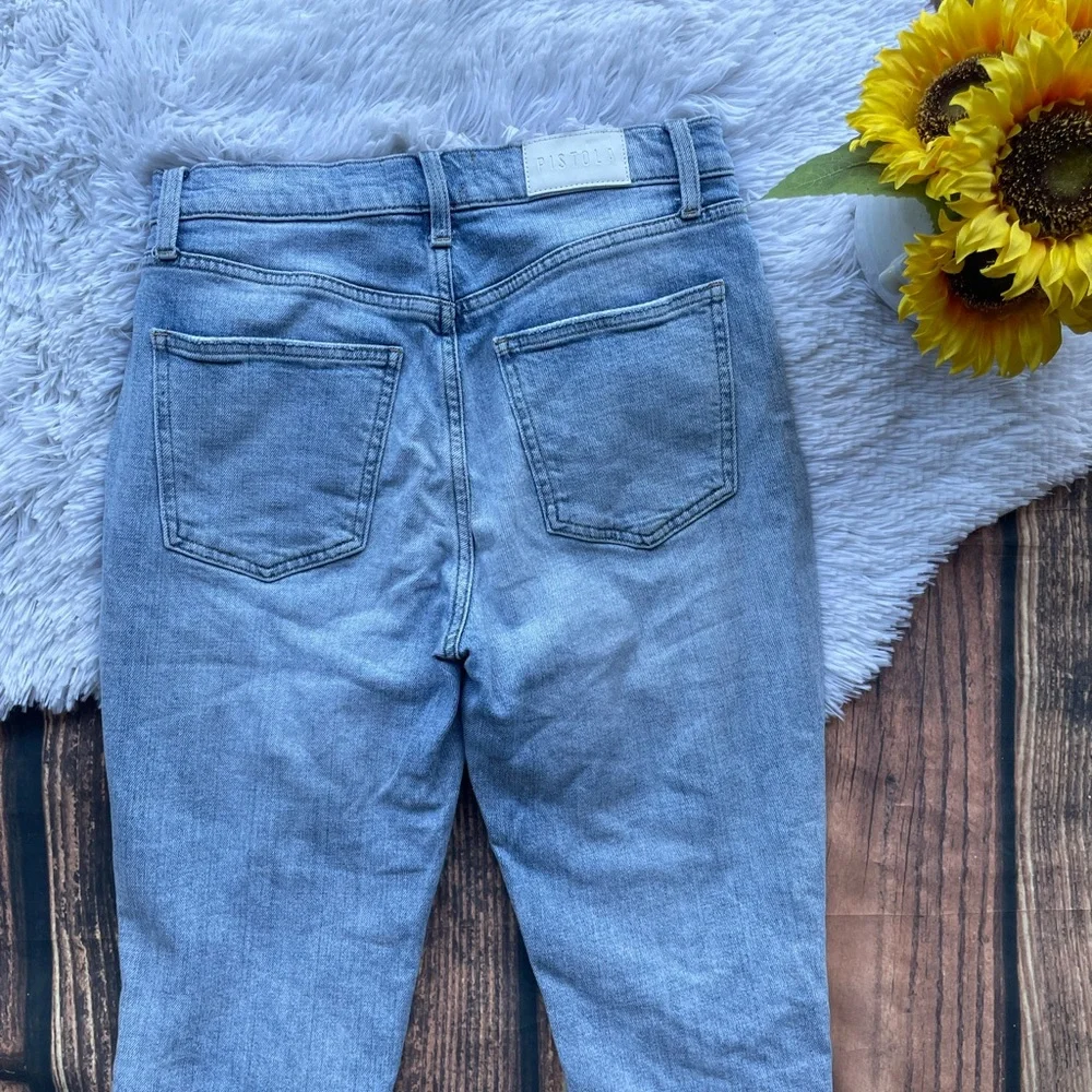 Pistola Button Fly Distressed Light wash jean